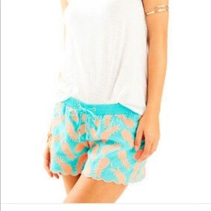 Lilly Pulitzer Turquoise Pineapple Shorts